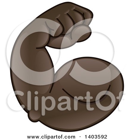 Clipart of a Cartoon Emoji Arm Flexing Its Muscles - Royalty Free Vector Illustration by yayayoyo