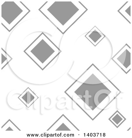 Clipart of a Retro Seamless Grayscale Pattern Background of Diamonds - Royalty Free Vector Illustration by dero