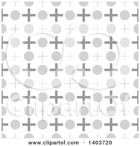 Clipart of a Retro Seamless Grayscale Pattern Background of Crosses and Circles - Royalty Free Vector Illustration by dero