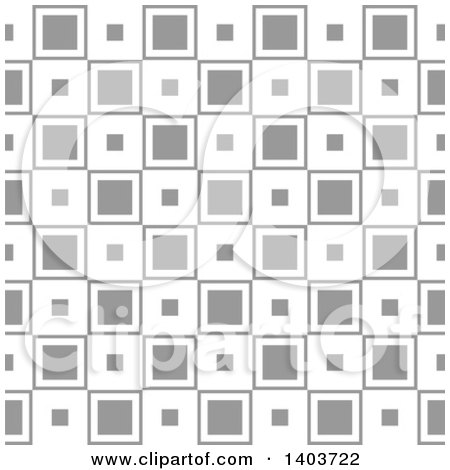Clipart of a Retro Seamless Grayscale Pattern Background of Squares - Royalty Free Vector Illustration by dero