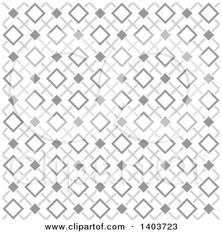 Clipart of a Retro Seamless Grayscale Pattern Background of Diamonds - Royalty Free Vector Illustration by dero