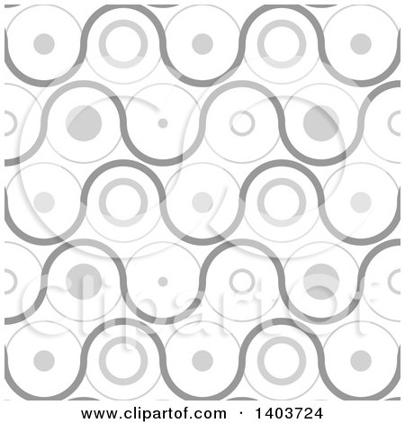 Clipart of a Retro Seamless Grayscale Pattern Background of Circles - Royalty Free Vector Illustration by dero