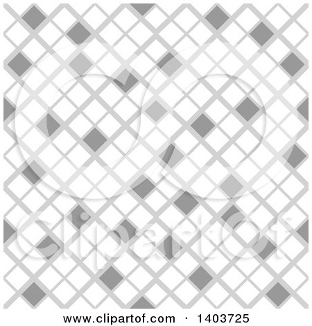 Clipart of a Retro Seamless Grayscale Pattern Background of Diamonds or Tiles - Royalty Free Vector Illustration by dero