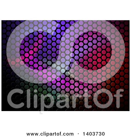 Clipart of an Abstract Background of Gradient Colorful Circles on Black - Royalty Free Vector Illustration by dero