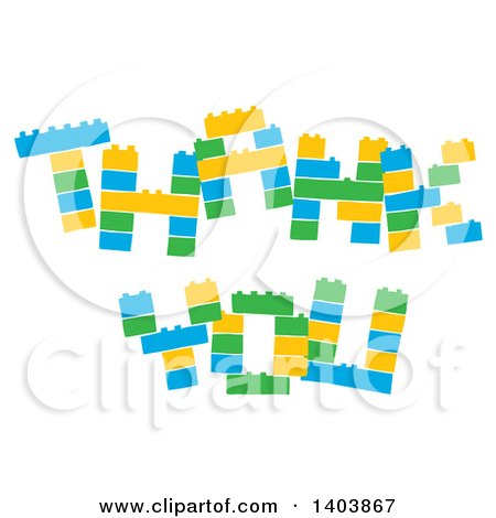 Clipart of a Thank You Design of Legos - Royalty Free Vector Illustration by Cherie Reve