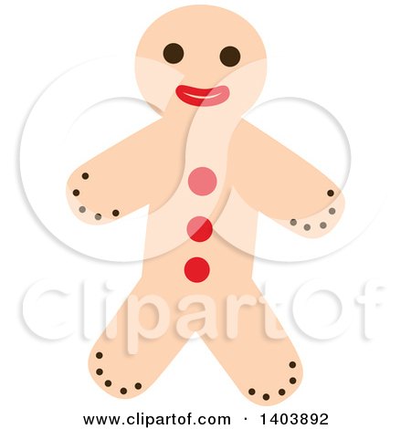 Clipart of a Christmas Gingerbread Man Cookie - Royalty Free Vector Illustration by Cherie Reve