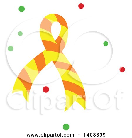 Clipart of a Christmas Ribbon with Green and Red Snow - Royalty Free Vector Illustration by Cherie Reve