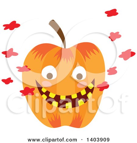 Clipart of a Halloween Jackolantern Pumpkin - Royalty Free Vector Illustration by Cherie Reve