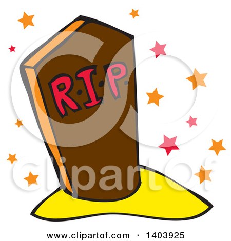 Clipart of a Halloween RIP Tombstone - Royalty Free Vector Illustration by Cherie Reve
