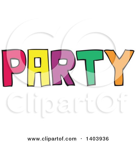 Clipart of a Colorful Party Design - Royalty Free Vector Illustration by Cherie Reve