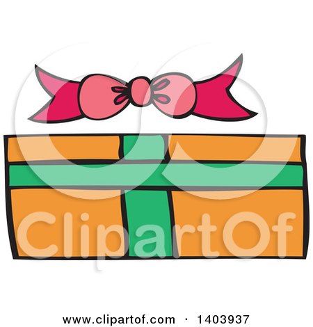 Clipart of a Birthday Gift Box - Royalty Free Vector Illustration by Cherie Reve