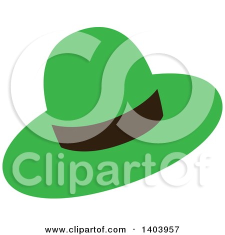Clipart of a Green Hat with a Black Band - Royalty Free Vector Illustration by Cherie Reve
