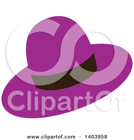 Clipart of a Purple Hat with a Black Band - Royalty Free Vector Illustration by Cherie Reve