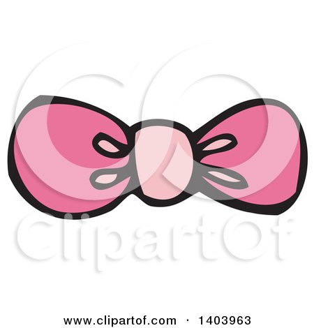 Clipart of a Pink Bow - Royalty Free Vector Illustration by Cherie Reve