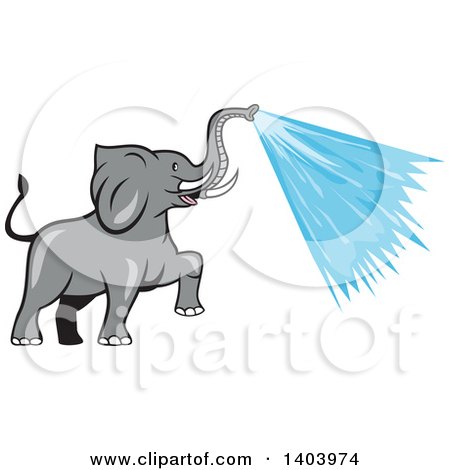 elephant spraying water clip art