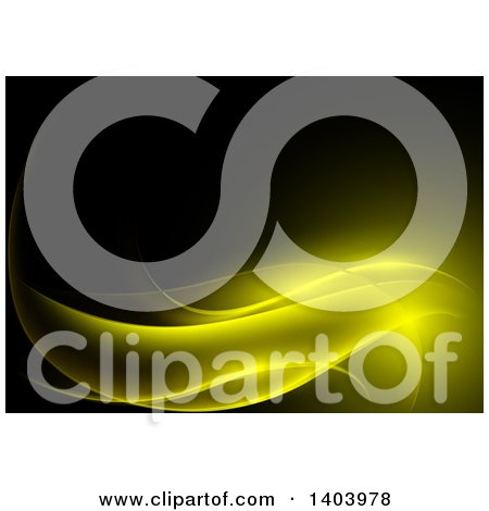 Clipart of a Background of Yellow Waves on Black - Royalty Free Vector Illustration by dero