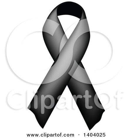 Clipart of a Black Awareness Ribbon - Royalty Free Vector Illustration by inkgraphics