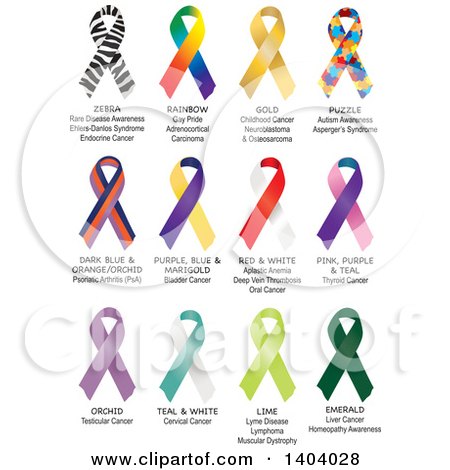 Clipart of Gradient Awareness Ribbons - Royalty Free Vector Illustration by inkgraphics