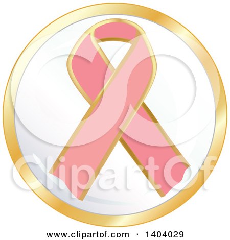 Clipart of a Pink Breast Cancer Awareness Ribbon Icon - Royalty Free Vector Illustration by inkgraphics