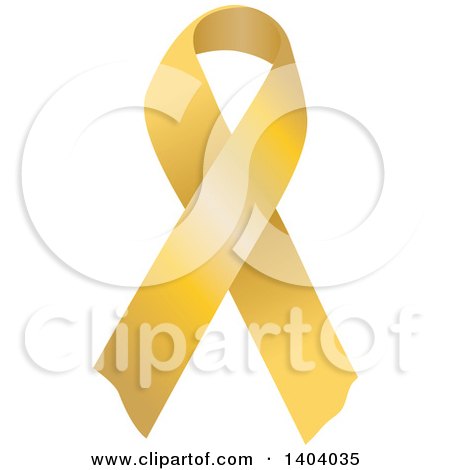 Clipart of a Gold Awareness Ribbon - Royalty Free Vector Illustration by inkgraphics