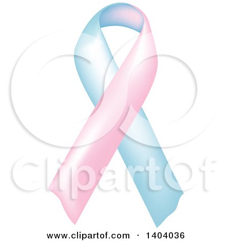 Clipart of a Pink and Blue Awareness Ribbon - Royalty Free Vector Illustration by inkgraphics