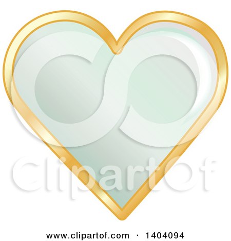 Clipart of a Green Heart in a Gold Frame - Royalty Free Vector Illustration by inkgraphics