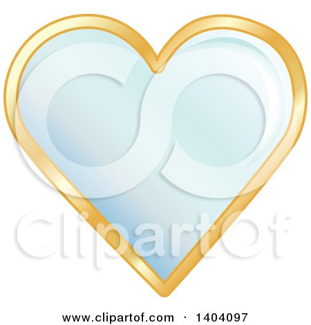 Clipart of a Blue Heart in a Gold Frame - Royalty Free Vector Illustration by inkgraphics
