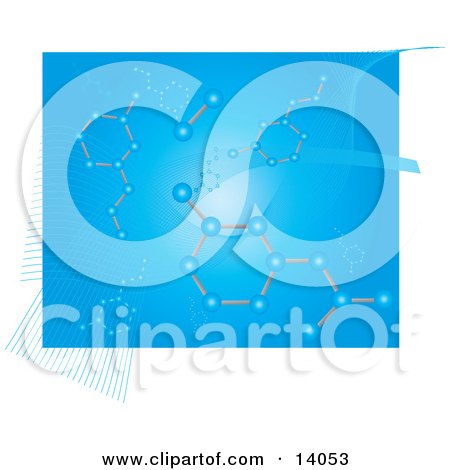 Blue Web Background of Molecules Clipart Illustration by Rasmussen Images