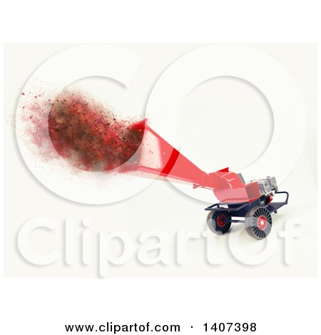 Clipart of a 3d Shredder Machine with an Explosion Effect, on off White - Royalty Free Illustration by KJ Pargeter