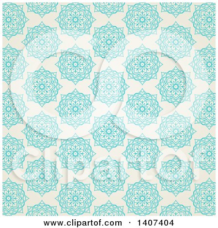 Clipart of a Vintage Ornate Floral Pattern Background - Royalty Free Vector Illustration by KJ Pargeter