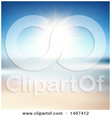 Clipart of a Blurred Background of a Sunny Beach - Royalty Free Vector Illustration by KJ Pargeter