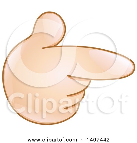 Clipart of a Cartoon Emoji Hand Pointing - Royalty Free Vector Illustration by yayayoyo