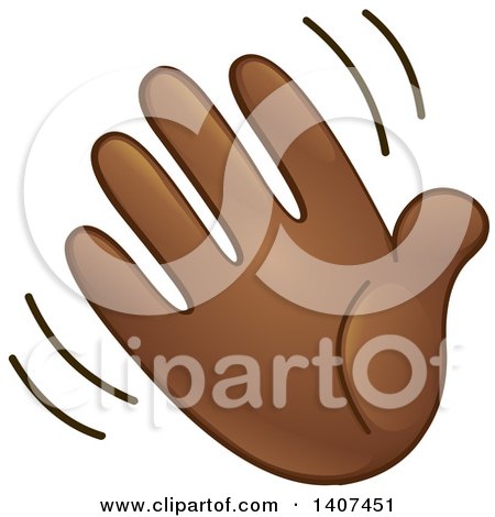 Clipart of a Cartoon Emoji Hand Waving - Royalty Free Vector Illustration by yayayoyo