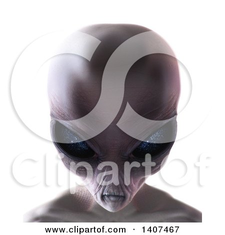 Clipart of a 3d Alien Beauty Shot, on a White Background - Royalty Free Illustration by Leo Blanchette