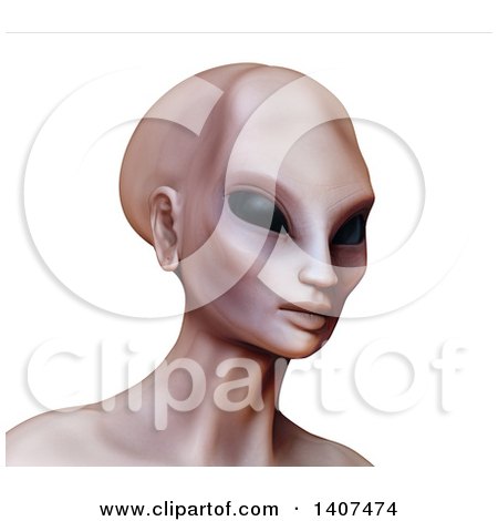 Clipart of a 3d Alien Human Hybrid, on a White Background - Royalty Free Illustration by Leo Blanchette