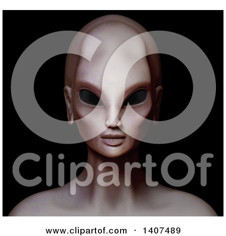 Clipart of a 3d Alien Hybrid Nephilim, on a Black Background - Royalty Free Illustration by Leo Blanchette