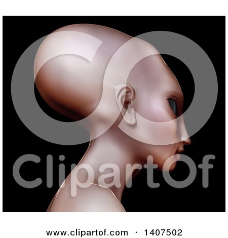 Clipart of a 3d Alien Human Hybrid, on a Black Background - Royalty Free Illustration by Leo Blanchette