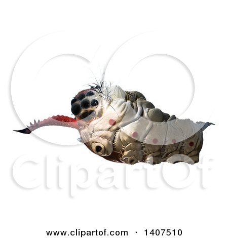 Clipart of a 3d Parasitic Grub, on a White Background - Royalty Free Illustration by Leo Blanchette
