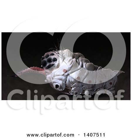 Clipart of a 3d Parasitic Grub, on a Black Background - Royalty Free Illustration by Leo Blanchette