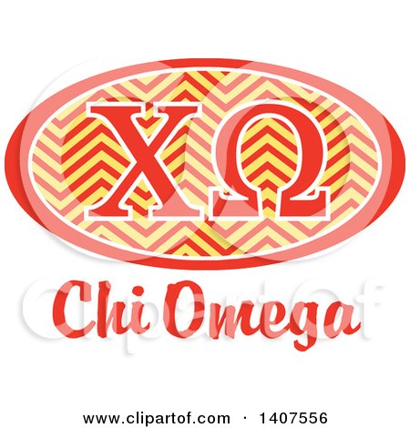 Clipart of a College Chi Omega Sorority Organization Design - Royalty Free Vector Illustration by Johnny Sajem