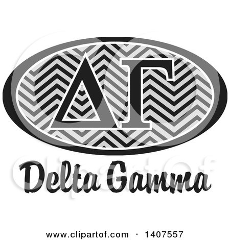 Clipart of a Grayscale College Delta Gamma Sorority Organization Design - Royalty Free Vector Illustration by Johnny Sajem