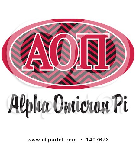 Clipart of a College Alpha Omicron Pi Sorority Organization Design - Royalty Free Vector Illustration by Johnny Sajem