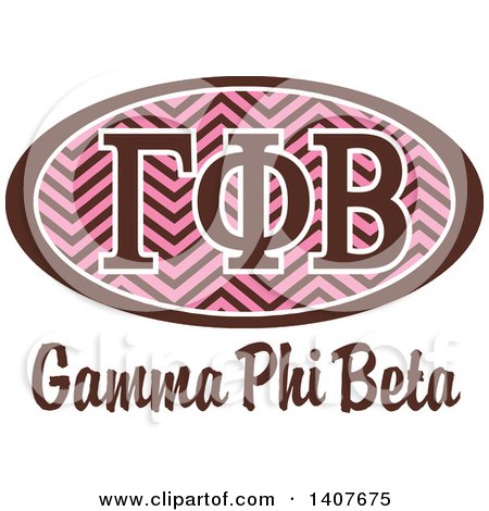 Clipart of a College Gamma Phi Beta Sorority Organization Design - Royalty Free Vector Illustration by Johnny Sajem