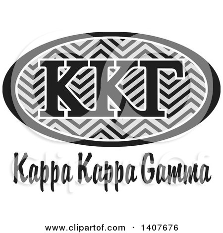 Clipart of a Grayscale College Kappa Kappa Gamma Sorority Organization Design - Royalty Free Vector Illustration by Johnny Sajem