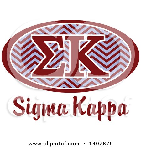Clipart of a College Sigma Kappa Sorority Organization Design - Royalty Free Vector Illustration by Johnny Sajem