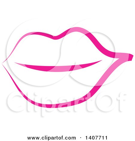 Clipart of Pink Feminine Lips - Royalty Free Vector Illustration by Prawny