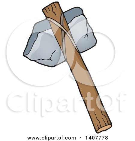 Clipart of a Caveman Stone Hammer - Royalty Free Vector Illustration by visekart