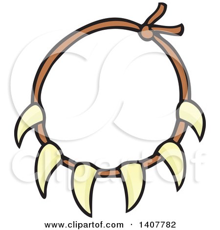 Clipart of a Caveman Claw Necklace - Royalty Free Vector Illustration by visekart