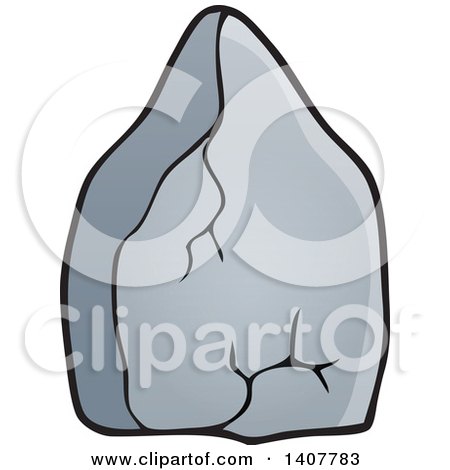 Clipart of a Cracked Rock - Royalty Free Vector Illustration by visekart