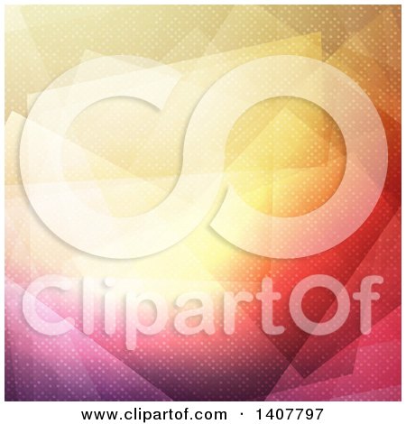 Clipart of a Gradient Yellow Pink and Red Geometric Background - Royalty Free Vector Illustration by KJ Pargeter